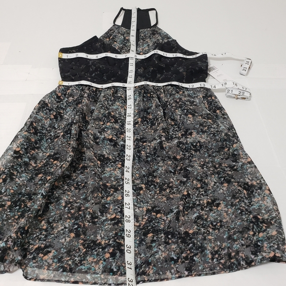 BCBGMAXAZRIA floral lace mini cocktail racer back dress Women's size 2 black nwt - Picture 9 of 11